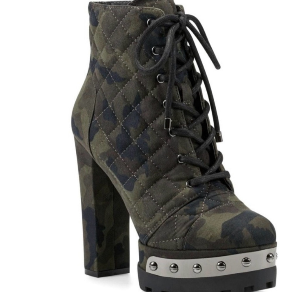 Jessica Simpson Green Combo Quilted Camo Ankle Boot - Picture 8 of 10
